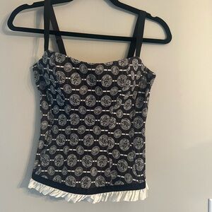 Stylish Black and White Corset Top